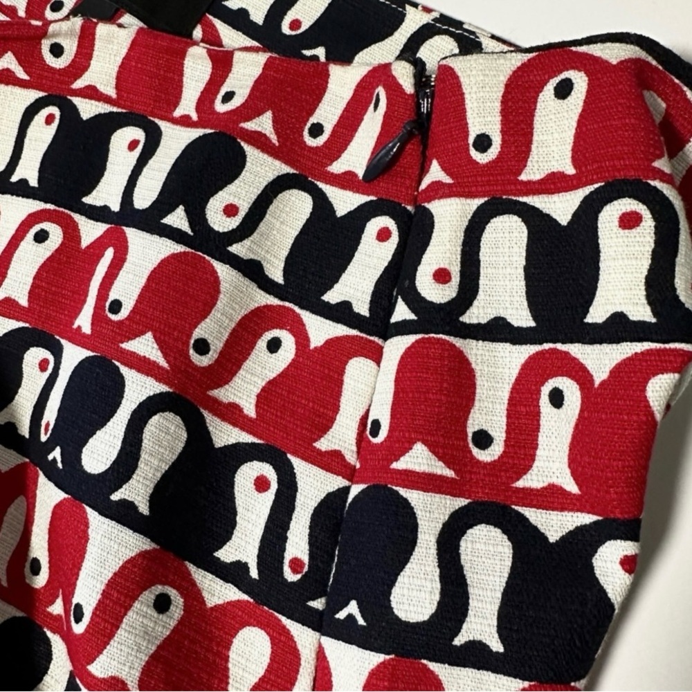 Talbots White Black Red Mod Patterned Pencil Skir… - image 3
